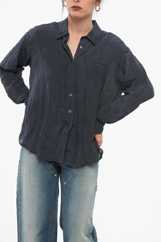 Blusa Sheer con Effetto Stropicciato