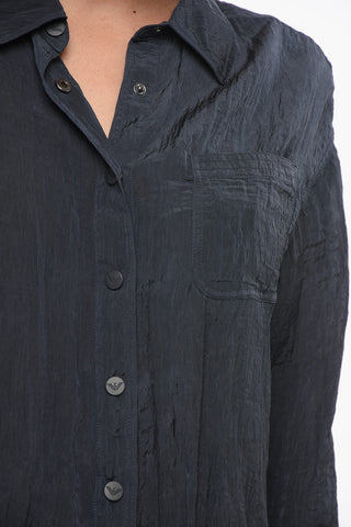 Blusa Sheer con Effetto Stropicciato