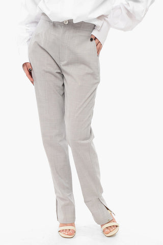 Wool-Blend Trousers With Ankle Slits