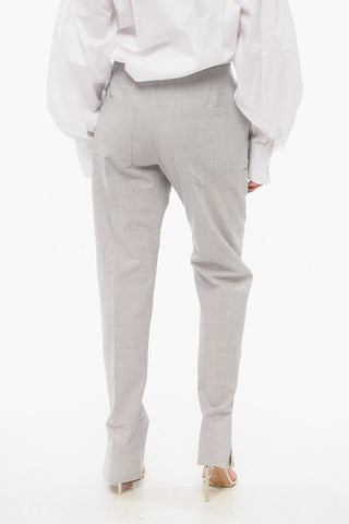 Wool-Blend Trousers With Ankle Slits