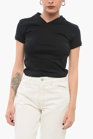 Cropped Fit T-Shirt with Wrap Design