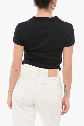 Cropped Fit T-Shirt with Wrap Design