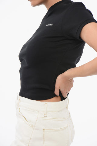 Cropped Fit T-Shirt with Wrap Design