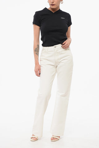 Cropped Fit T-Shirt with Wrap Design