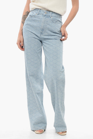 Jeans Straight Fit SEIGAIHA AYAME mit Rainbow-Motiv 23cm