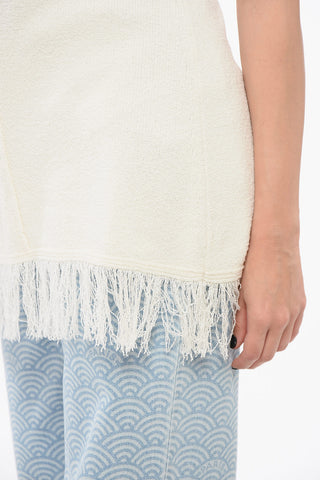 Sleeveless Top with Fringed Bottom