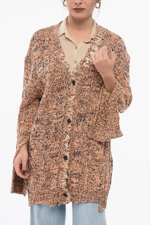 Cardigan MOULINÈ Aus Mischwolle Im Zopfmuster Mit Distressed-Details