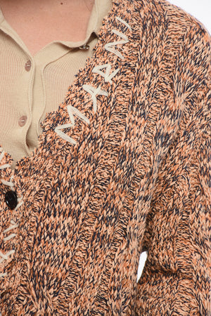 Cardigan MOULINÈ Aus Mischwolle Im Zopfmuster Mit Distressed-Details