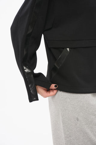 EMPORIO Zip-Up Hoodie with Coated Cotton Details