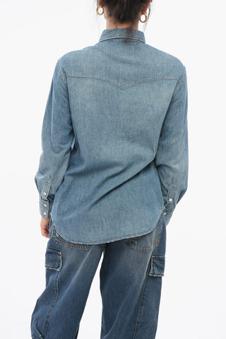 Mid Washed Denim Saharan Shirt