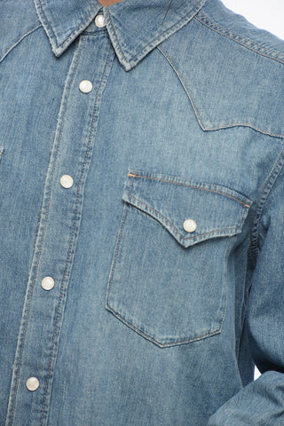 Mid Washed Denim Saharan Shirt