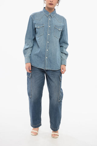 Mid Washed Denim Saharan Shirt