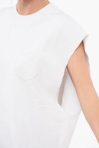 Ärmelloses Sweatshirt aus angerauter Baumwolle mit Logo-Patch