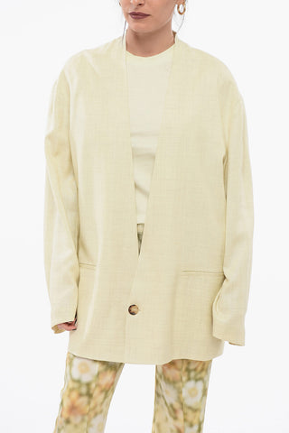 Blazer Monopetto Reversless In Misto Lino 