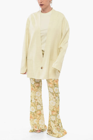 Blazer Monopetto Reversless In Misto Lino 
