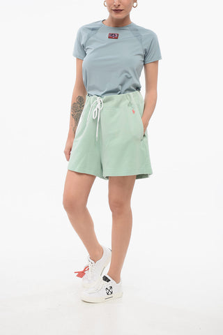 Shorts in Cotone Garzato con Coulisse