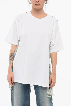 Asymmetrisches T-Shirt mit Chiffon-Detail