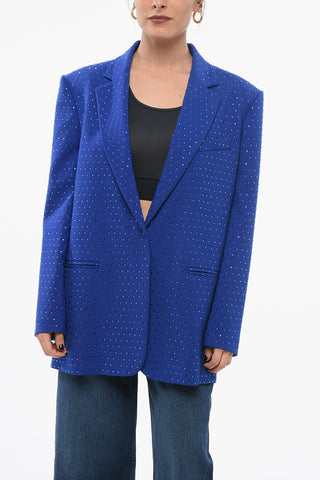 Single-Breasted Blazer with Allover Strass