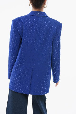 Single-Breasted Blazer with Allover Strass