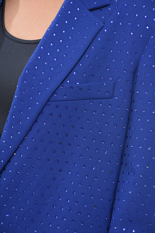 Single-Breasted Blazer with Allover Strass