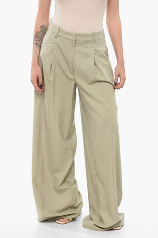 Pantaloni Palazzo in Misto Lana