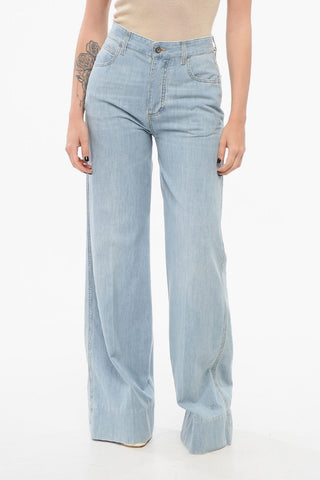 Light-washed Wide Leg Denims 30cm