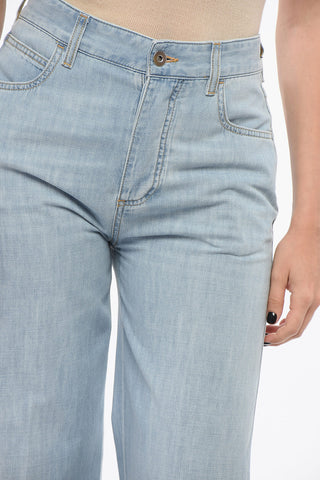 Light-washed Wide Leg Denims 30cm