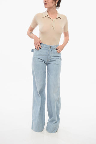Light-washed Wide Leg Denims 30cm