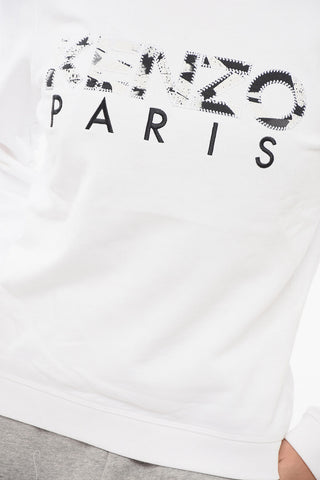 Crew Neck Cotton Sweatshirt with Embroidered Logo