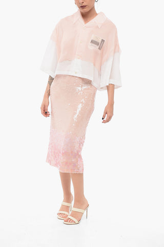 Cropped Blouse With Sheer Layer