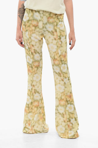 Pantaloni Svasati con Fantasia Astratta