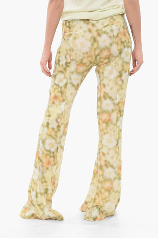 Pantaloni Svasati con Fantasia Astratta