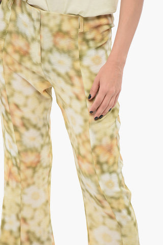 Pantaloni Svasati con Fantasia Astratta