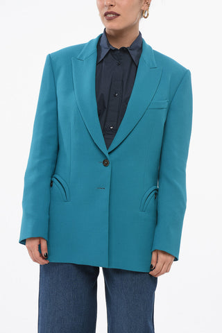 Viscose Blazer with Peak Lapel