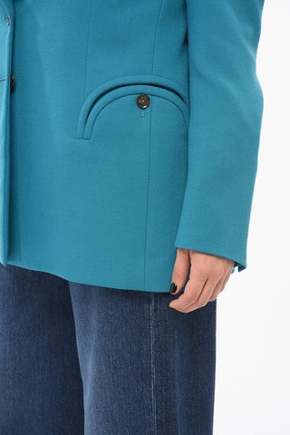 Viscose Blazer with Peak Lapel