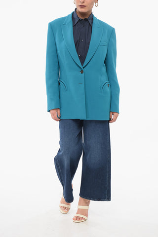 Viscose Blazer with Peak Lapel