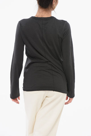 Long-sleeved Crew Neck Cotton T-Shirt