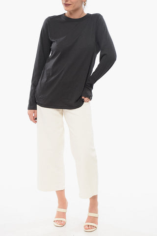 Long-sleeved Crew Neck Cotton T-Shirt
