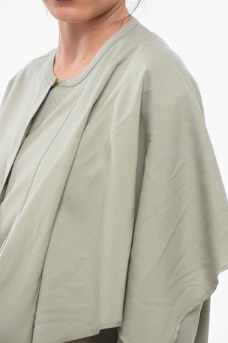 Wool Blend Blouse With Removable Draping