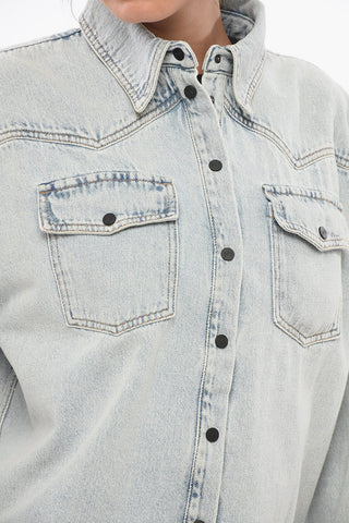 Denim Shirt With Front Pockets