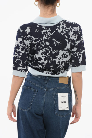 Jacquard Cotton Blend Cropped Fit Polo
