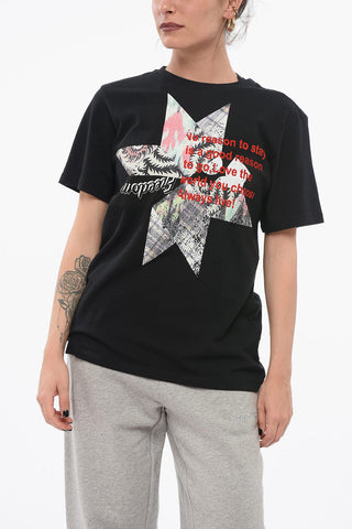 ETOILE Crew Neck NO REASON T-Shirt with Flocked Detail