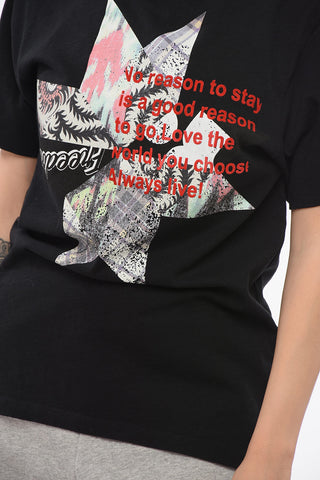 ETOILE Crew Neck NO REASON T-Shirt with Flocked Detail
