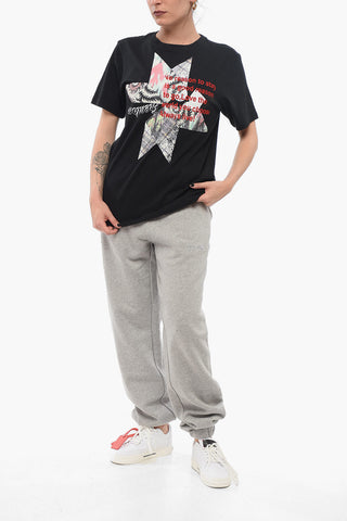 ETOILE Crew Neck NO REASON T-Shirt with Flocked Detail