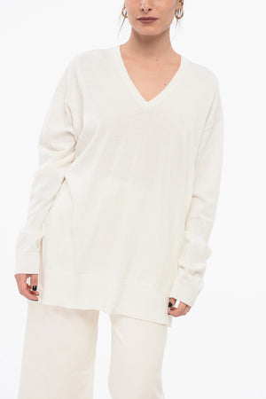 Baumwollpullover Mit V-Ausschnitt