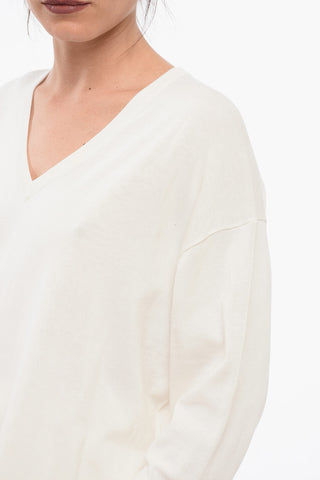 Baumwollpullover Mit V-Ausschnitt