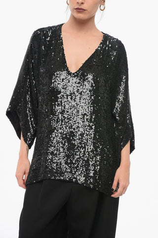 Long Sleeved Top With Allover Sequins