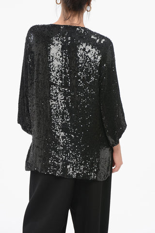 Long Sleeved Top With Allover Sequins