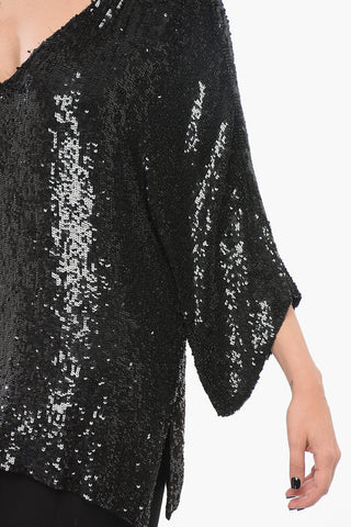 Long Sleeved Top With Allover Sequins