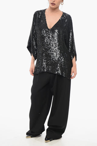 Long Sleeved Top With Allover Sequins